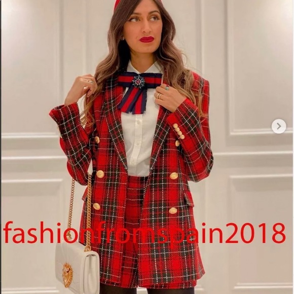 Zara double breasted button tweed blazer NWT - Picture 9 of 10